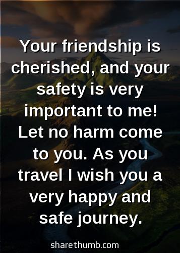 safe trip message to a friend